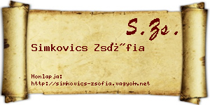 Simkovics Zsófia névjegykártya