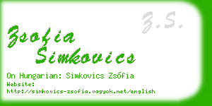 zsofia simkovics business card